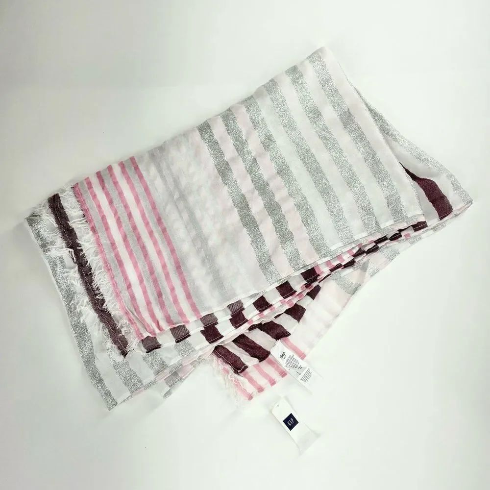 GAP striped metallic lightweight scarf